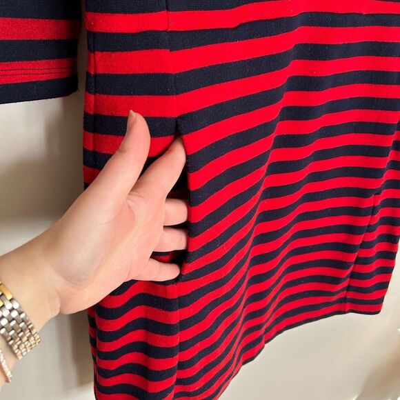 Gap Red Navy Striped Dress w Pockets - Picture 8 of 11